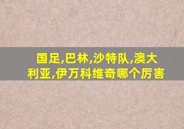 国足,巴林,沙特队,澳大利亚,伊万科维奇哪个厉害